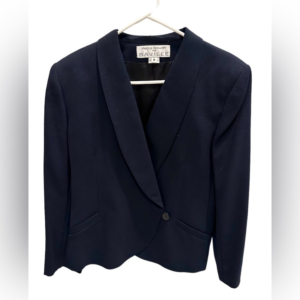Rena Rowan for Saville Women’s Navy Blue Blazer Professional Crossbody Size 8